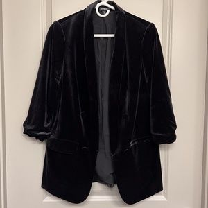 Express Black Velvet 3/4 Blazer